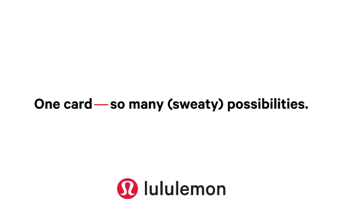 Image of a Lululemon UK gift card